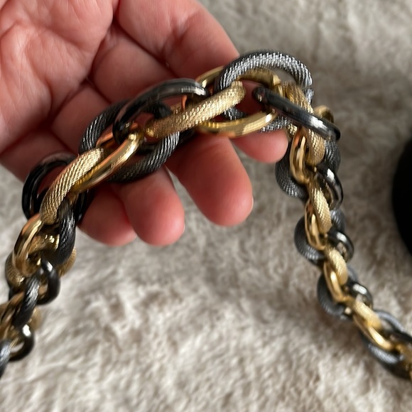 NWOT Alexis Hudson Snakeskin Leather Handbag with Chain Shoulder Strap. - Picture 3 of 14